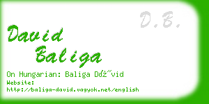 david baliga business card